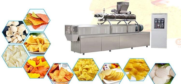 Full Automatic Corn Chips Extruding Machinery Doritos/Triangle Chips Processing Line