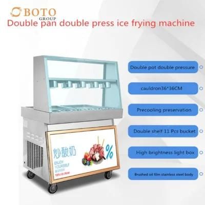 High Effiency Big Capacity Stainless Steel Fried Ice Cream Roll Machine