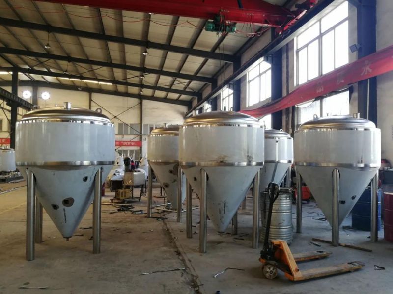 AISI304 Beer Fermenter Conical Cooling Tank for Brewery