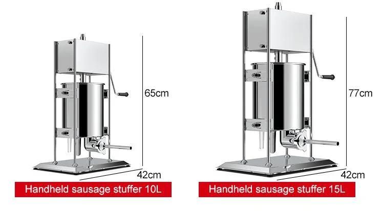 Manual Stainless Steel Horizontal Commercial 10L Sausage Stuffer