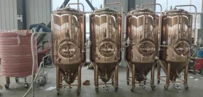 1500L 2000L 15bbl 20bbl Conical Fermentation Tank with Rose Golden