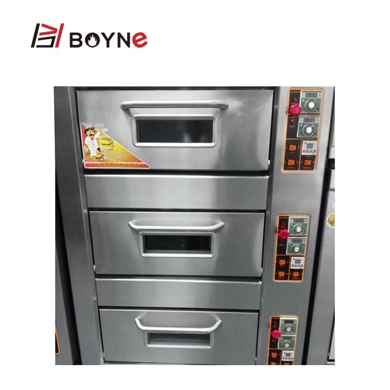 Commercial Quality High Temperature Three Deck Three Tray Gas Baking Oven