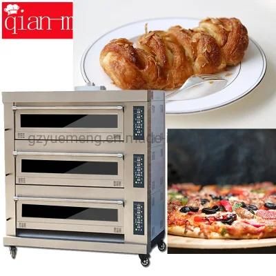 Electric Baking Machine Baking Equipment Commercial Delux 3deck 6tray Electric Gas Pizza ...