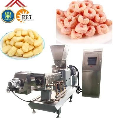 Puffing Snack Corn Rings Making Machine Cheese Ball Extruder Equipment Chips Production ...