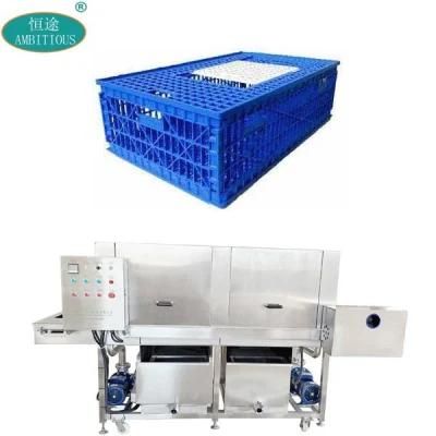 Continuous Belt Type Crate Washer Machinery Plastic Tray Washing Machine