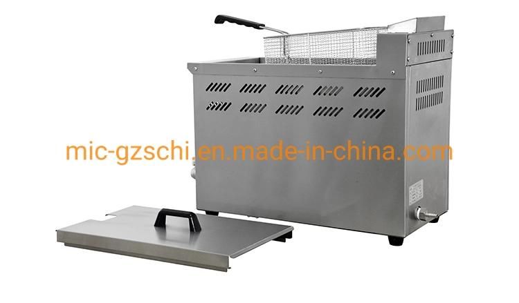 Shuangchi Manufacturer Commercial Free Standing Gas Deep Fat French Fries Chicken Fish Chips Fryer in Stainless Steel Fryer Machine Fast Food Equipment