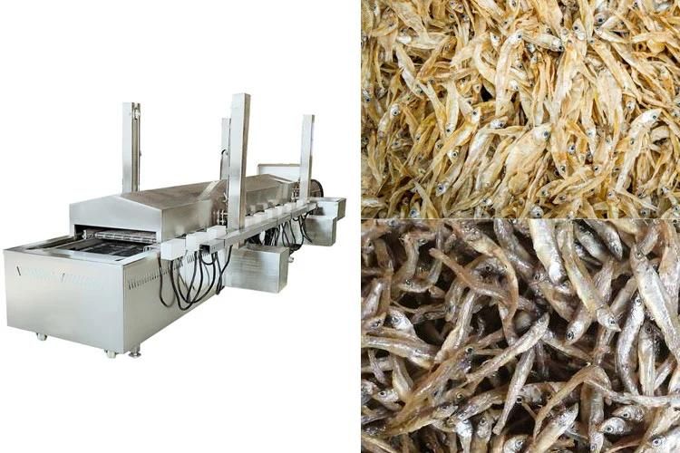 Electric Continuous Belt Conveyor Frying Machine Oil Fried Fish Fryer