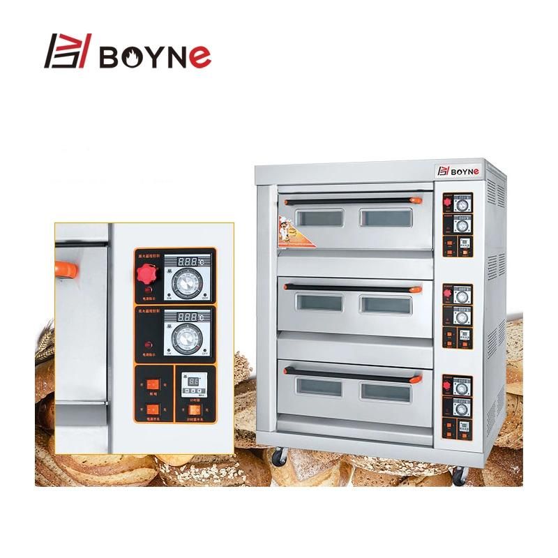 Commercial Use Hotel Bakery Double Deck Four Trays Gas Oven