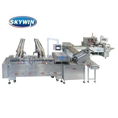 Automatic Two Lane Biscuit Sandwiching Machine Connect to on Edge Packaging Machine