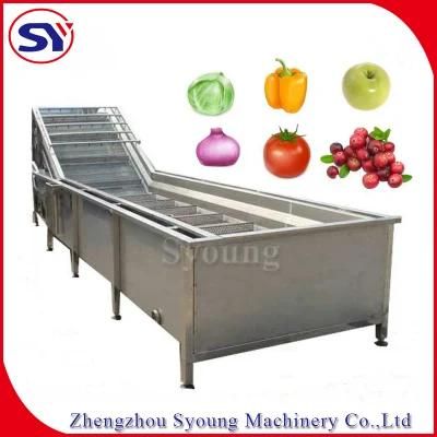 Food Industry Conveying Type Air Bubble Washing Machine Good Quality