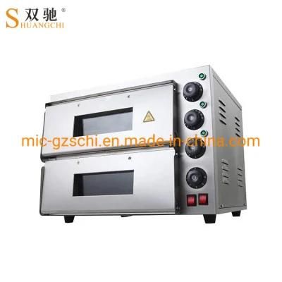 Double Layer Electric Pizza Oven with Stone Plate Bread Baking Machine Baking Oven Roaster