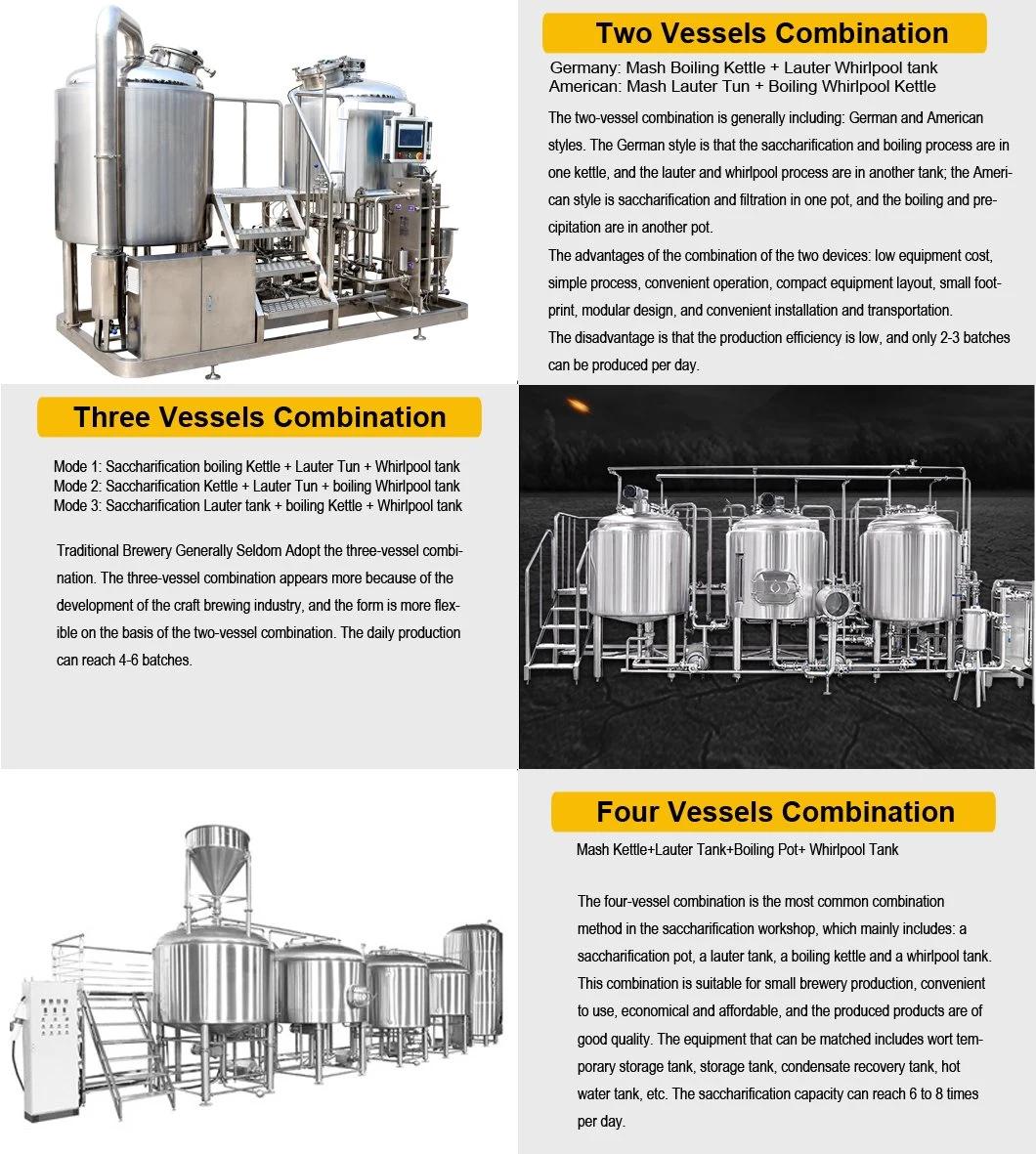 China Supply Completely Whole Systems 1hl 5hl 10hl 20hl 30hl Beer Brewing Equipment with Project Turnkey Service