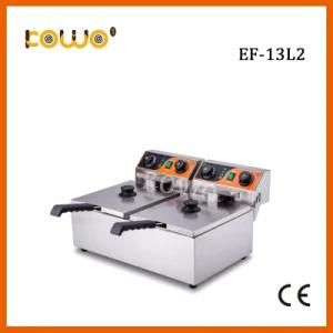 High Efficiency Kitchen Equipment 26L Double Tank Electric Deep Chicken Duck Food Frying ...