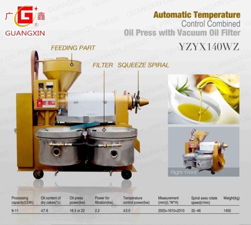 Automatic Sunflower Oil Press with Filtering Heating System