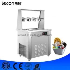 Thailand Single Square Pan Fried Rolled Ice Cream Machine with 7 Buckets
