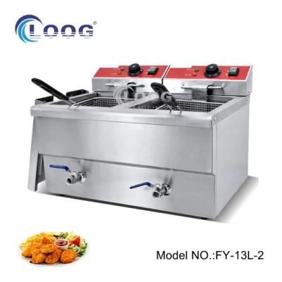 Commercial Fryer Thick Stainless Steel Double Cylinder Electric Deep Fryer Chicken ...
