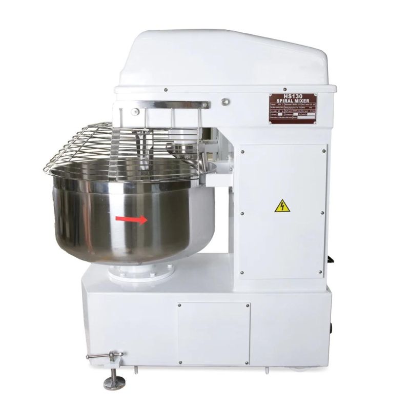 130L Commercial Dough Mixer Spiral Mixer Bread Dough Making Machine Catering Equipment 50kg Flour Capacity