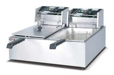 Commercial Counter Top Electric Deep Fryer with 2-Tank 2-Basket Df-82