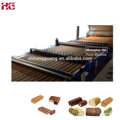 Automatic Layer Cake Production Line Swiss Roll Making Baking Oven Biscuit Cake Food ...