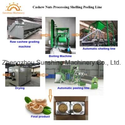 500-1000kg/Hour Automatic Cashew Processing Cashew Nuts Peeling Shelling Machine