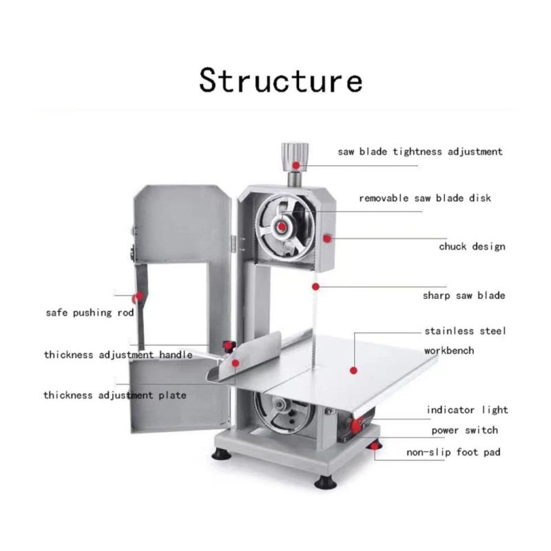 Bone Saw Frozen and Fresh Meat Multi-Functional Commercial Kitchen Equipment Restaurant 1500W Electric Meat Bone Saw