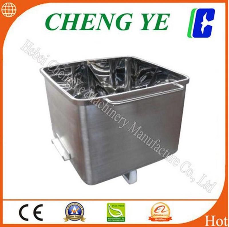 Movable Food Trolley 200L 304 Stainless Steel Meat Skip Car