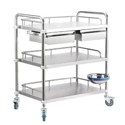 Hot Selling Medical Hospital Dressing Stainless Steel Trolley Surgical Trolley