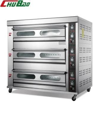 Commercial Kitchen 3 Deck 9 Trays Gas Oven for Baking Equipment Bakery Machinery Food ...