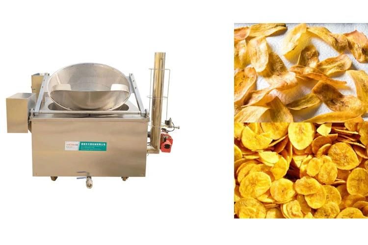 Gas Heated Frying Machine Fried Plantain Chips Making Machine