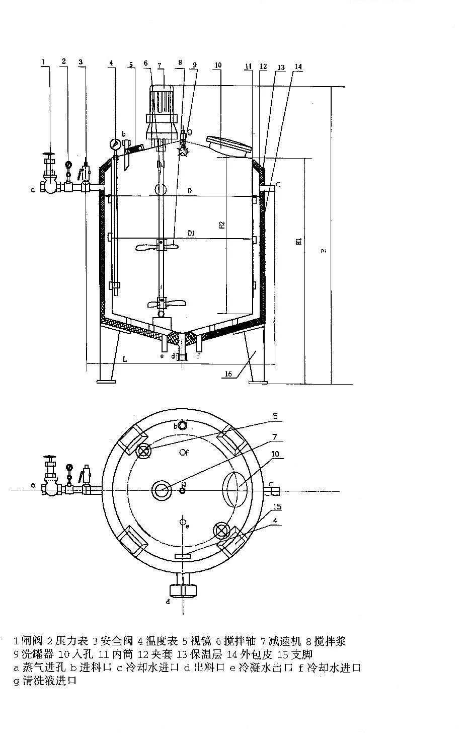 Stainless Steel Pressure Tank Double Jacket Tank with Mixer