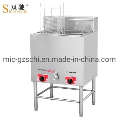 28 Litre Free Standing Gas Fryer Grill Stainless Steel 1 Tank 2 Basket