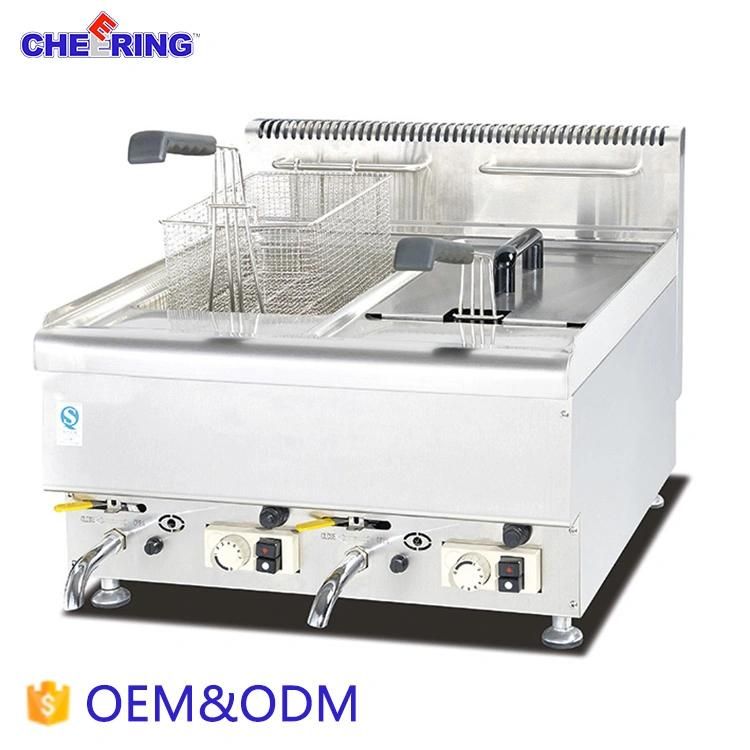 12L Counter Top 2 Tank 2 Basket Gas Fryer