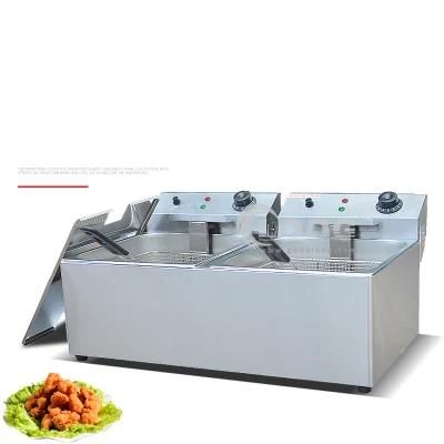 Large Commercial Deep Fryer Double Electric Fryer Stainless Steel Twin Basket Commercial ...
