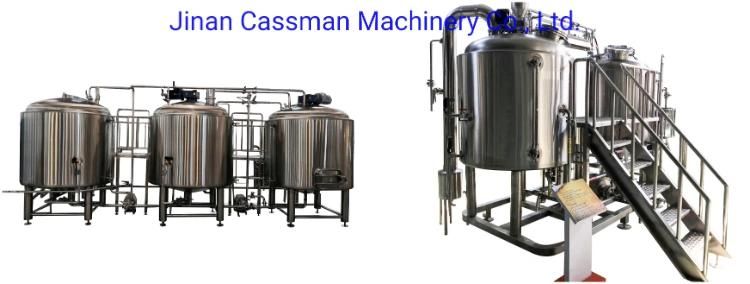 Cassman Stainless Steel Brewery Equipment 2 Vessels or Combined 3 Vessels Beer Brewing Machine for Sale
