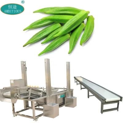 Water Jet Okra Washer Bubble Washing Machine with Inspection Conveyor