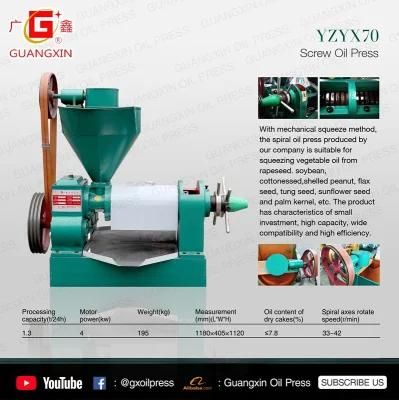 Spiral Oil Maker for Extract Soybean Peanut Pressing Oil From Grain Seeds