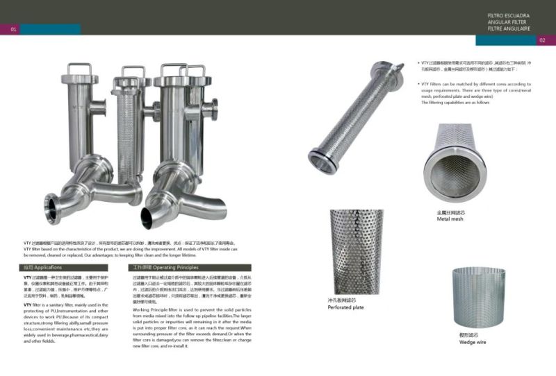 Food Grade Stainless Steel Angle Filter with Clamp End