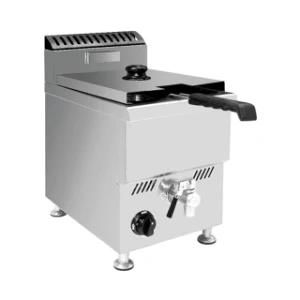 Gas Fryer Machine 1 Tank 2 Basket Potato Chips Fryer Machine Gas Kitchen Deep Fryer