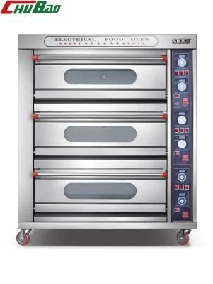 Commercial Restaurant Kitchen 3 Deck 6 Trays Electric Oven for Baking Equipment Bakery ...