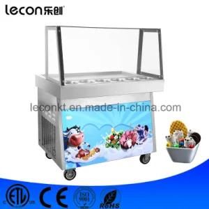 Thailand Single Square Pan Fried Rolled Ice Cream Machine with 6 Buckets
