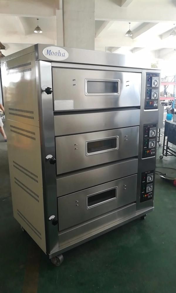 3 Deck 6 Trays Gas Baking Oven Deck Oven Baking Machine Commercial Bakery Equipment Pizza Oven Bread Oven