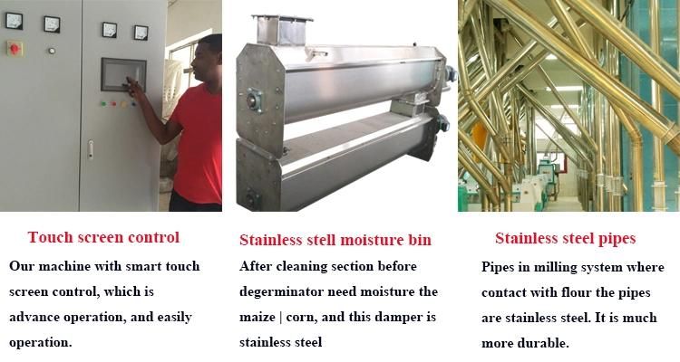 Sifter 50t/24h Maize Flour Milling Machine for Super White Maize Flour