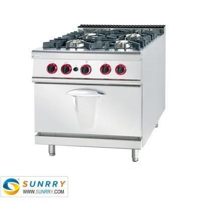 Commercial Kitchen 4 Range Gas Burner Cooker with Oven