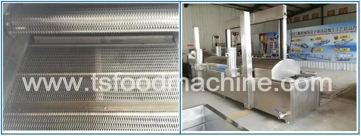 Automatic Continuous Frying Machinery Potato Chips / Fries Fryer Machines
