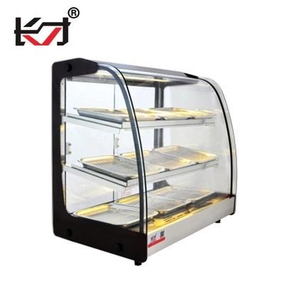 CH-3D Electric Curved Glass Display Hot Showcase for Food Warmer