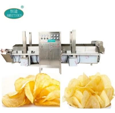 Automatic Continuous Frying Machinery Potato Chips / Fries Fryer Machines