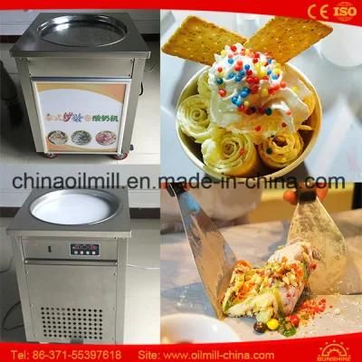 Thailand Fry Ice Cream Roll Making Fried Ice Cream Machine