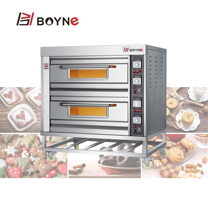 Electric Double Deck Four Trays Industrial Baking Oven