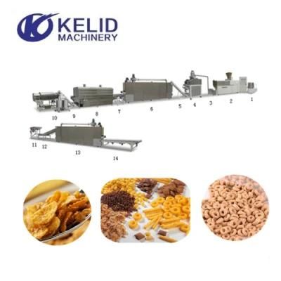 Breakfast Cereal Corn Flakes Snack Food Extruder Making Machine Production Line