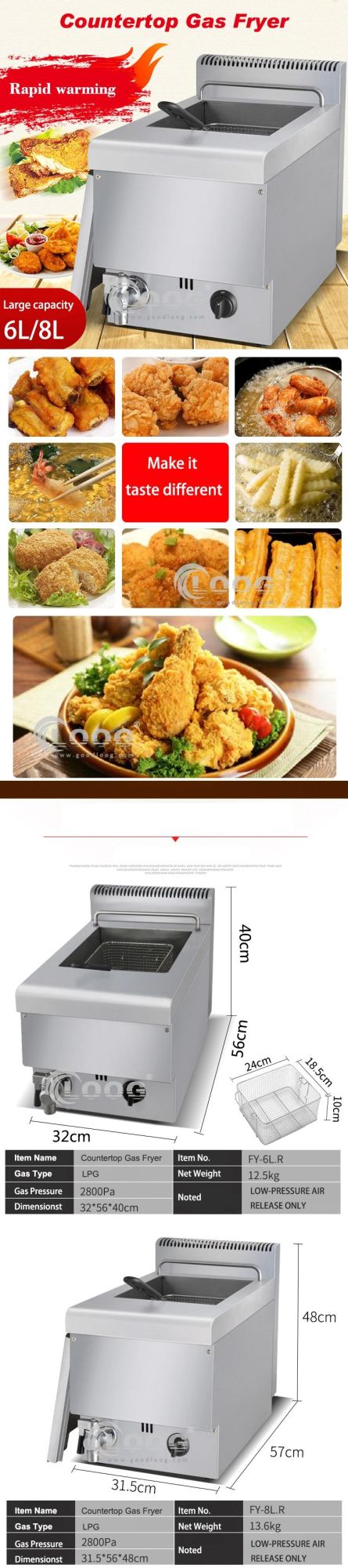 Commercial Energy Saving French Fries Oil Deep Fat Frying Machine Restaurant Equipment Gas Fryer Cheap Prices